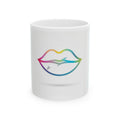 Rainbow Lip Print Mug — Colorful Lipstick Kiss Ceramic Coffee Cup (11oz & 15oz)