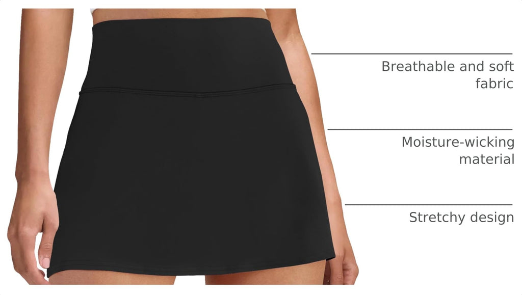 DLOODA Womens Skort Tennis Skirt with Pocket Shorts
