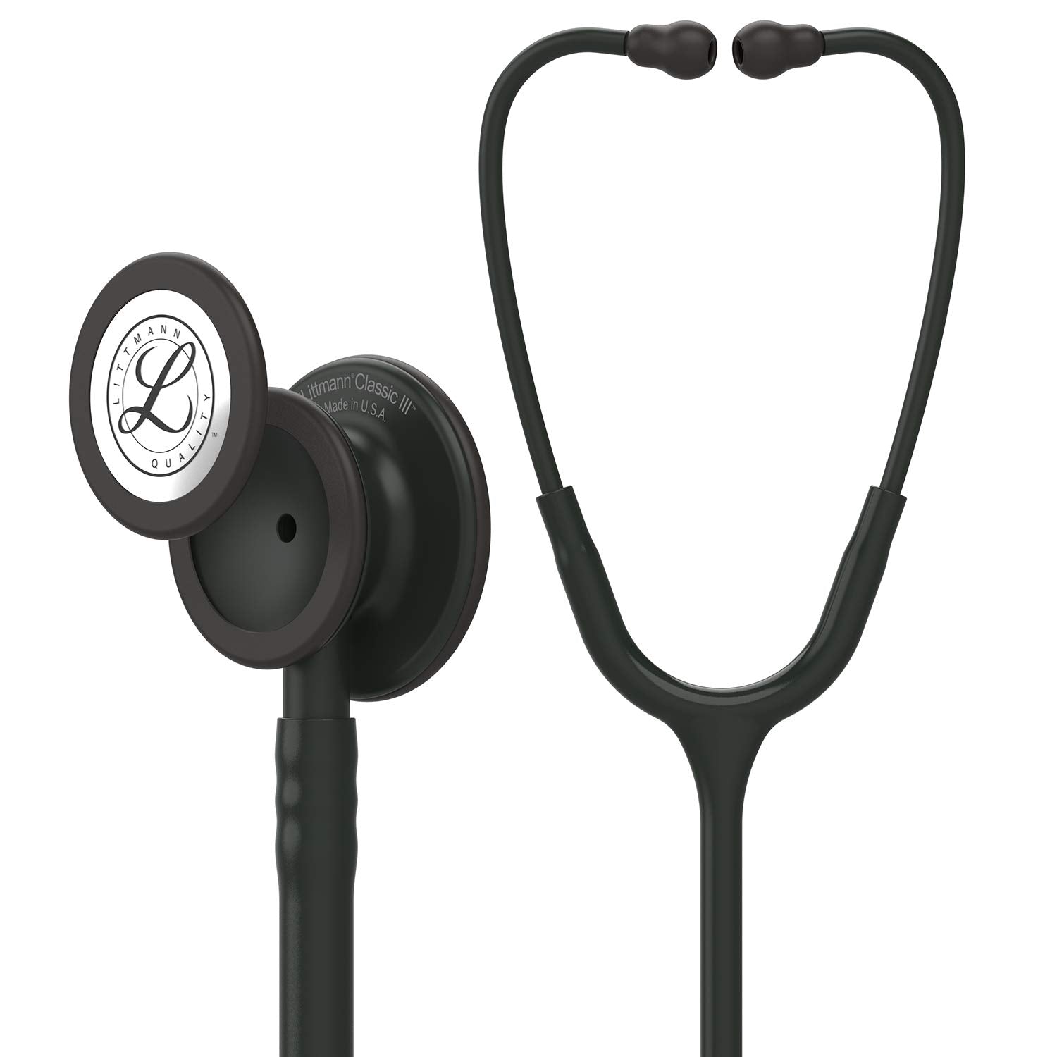 3M Littmann Classic III Monitoring Stethoscope, 5803, More Than 2X as Loud, Weighs Less, Stainless Steel Black-Finish Chestpiece, 27" Black Tube, Stem and Headset