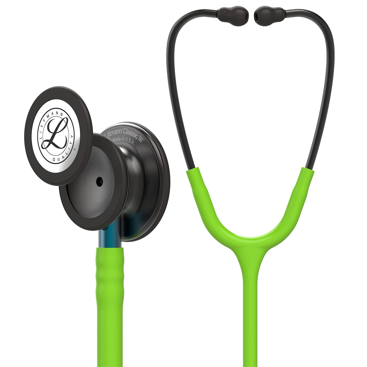 3M Littmann Classic III Monitoring Stethoscope, 5803, More Than 2X as Loud, Weighs Less, Stainless Steel Black-Finish Chestpiece, 27" Black Tube, Stem and Headset