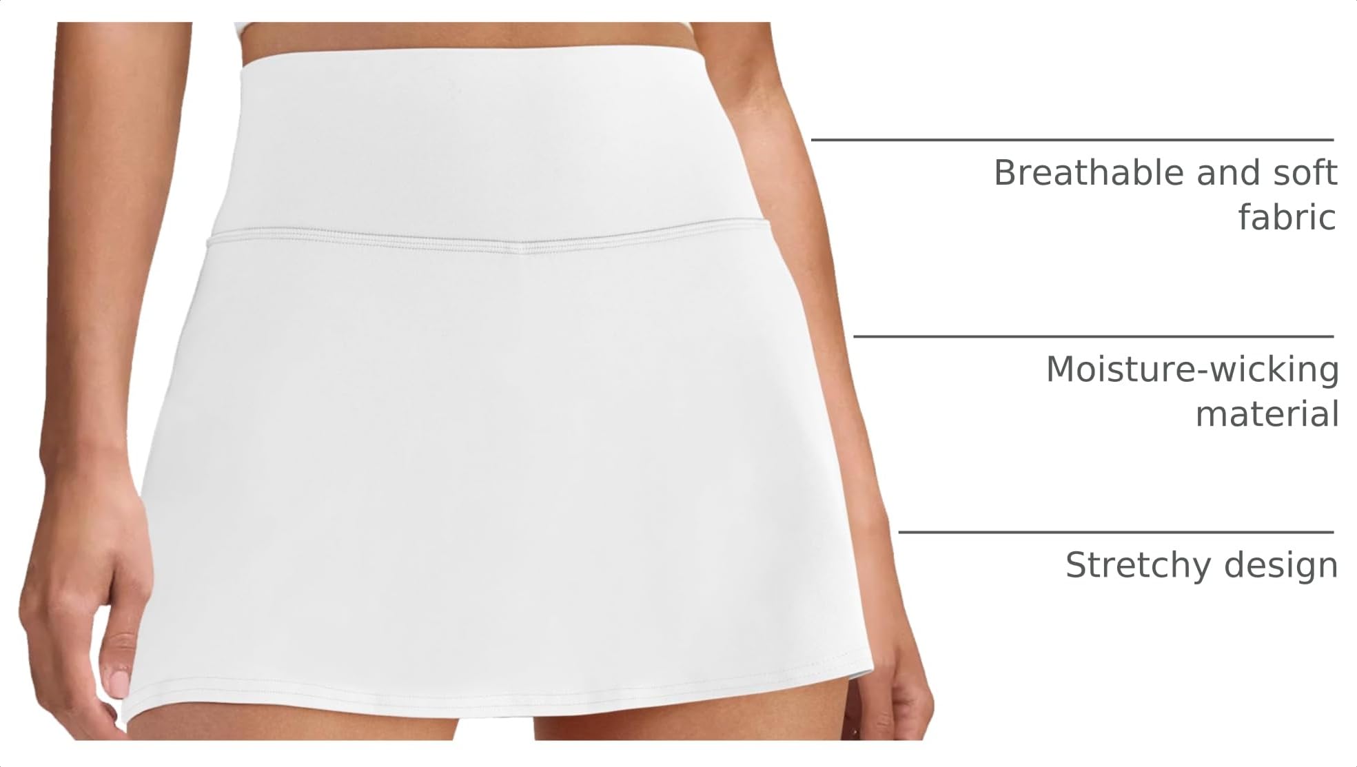 DLOODA Womens Skort Tennis Skirt with Pocket Shorts