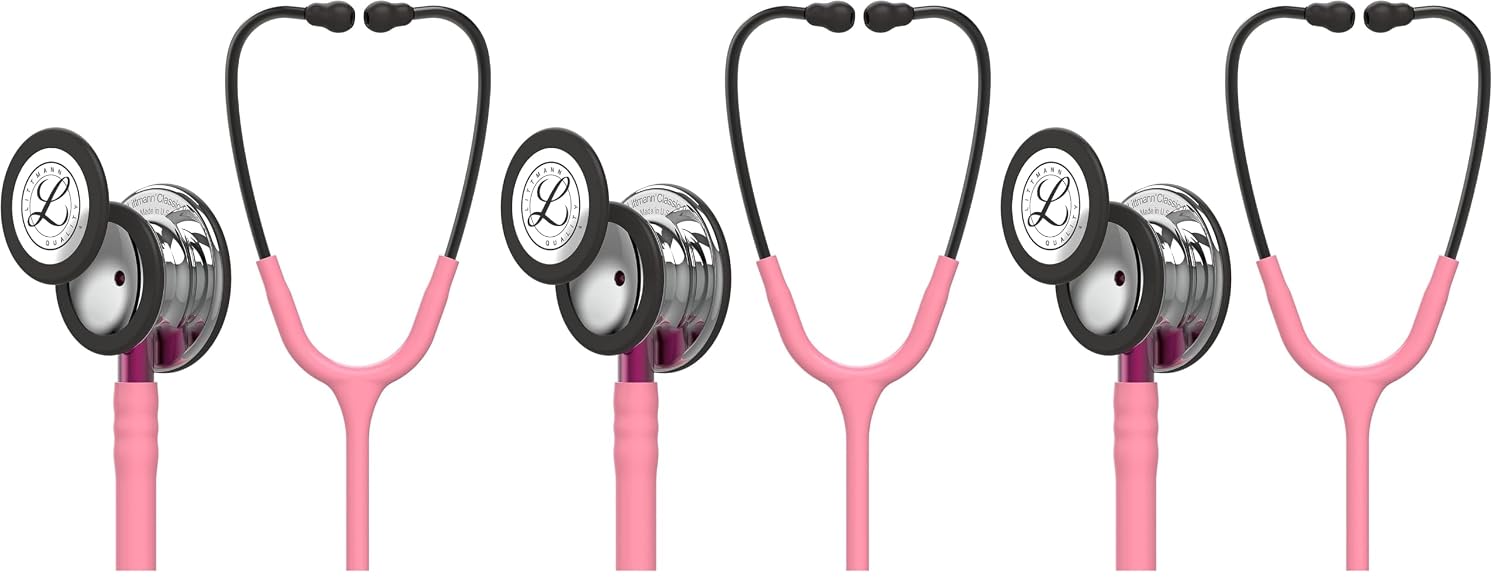 3M Littmann Classic III Monitoring Stethoscope, 5803, More Than 2X as Loud, Weighs Less, Stainless Steel Black-Finish Chestpiece, 27" Black Tube, Stem and Headset