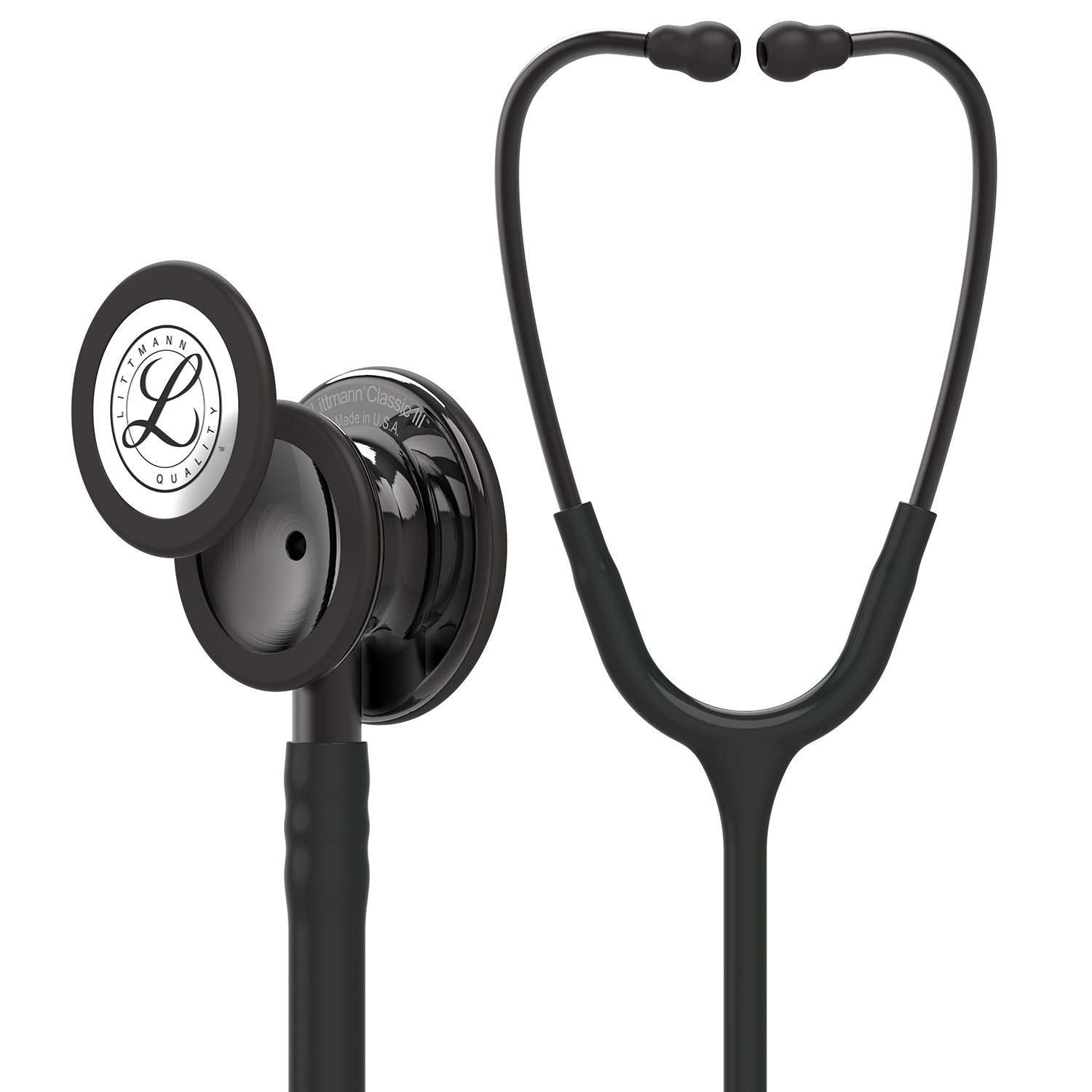 3M Littmann Classic III Monitoring Stethoscope, 5803, More Than 2X as Loud, Weighs Less, Stainless Steel Black-Finish Chestpiece, 27" Black Tube, Stem and Headset