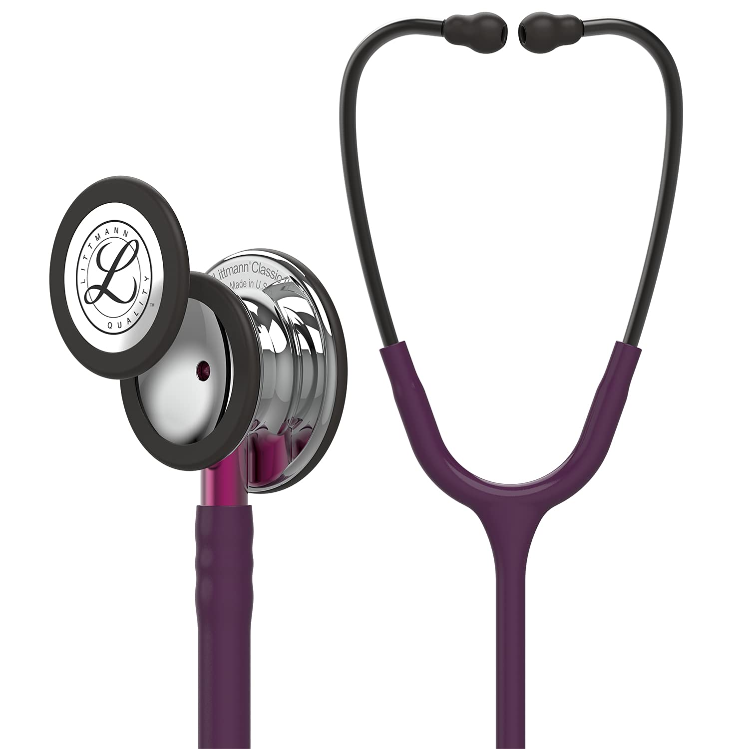 3M Littmann Classic III Monitoring Stethoscope, 5803, More Than 2X as Loud, Weighs Less, Stainless Steel Black-Finish Chestpiece, 27" Black Tube, Stem and Headset