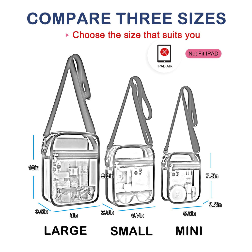 USPECLARE Clear Purse for Stadium Events Transparent Messenger Bag