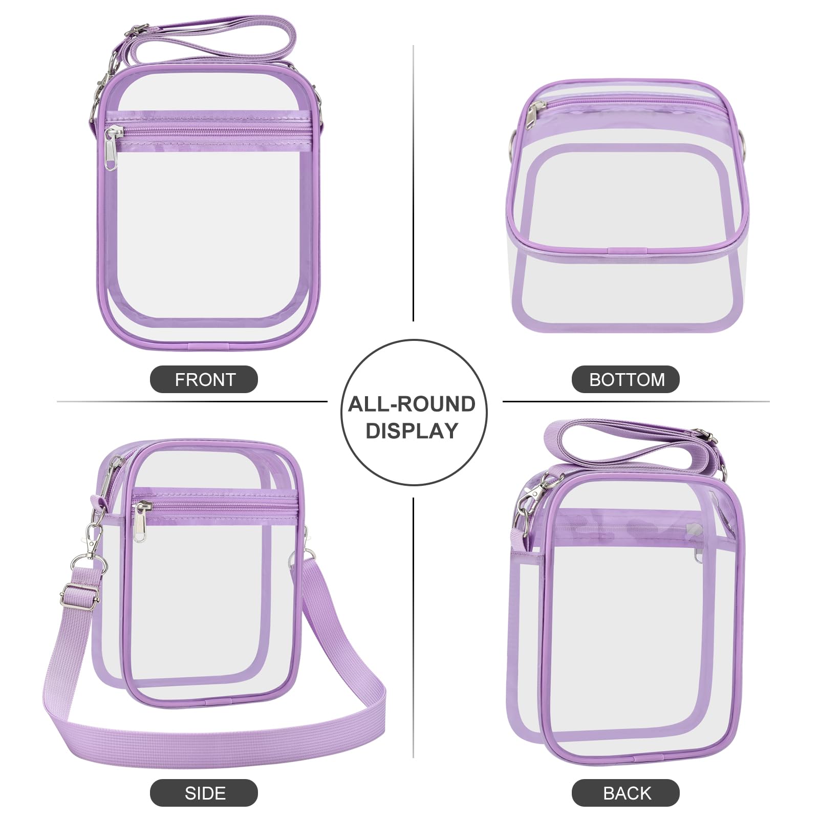 USPECLARE Clear Purse for Stadium Events Transparent Messenger Bag