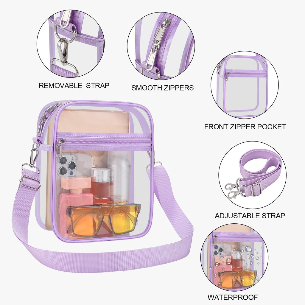 USPECLARE Clear Purse for Stadium Events Transparent Messenger Bag