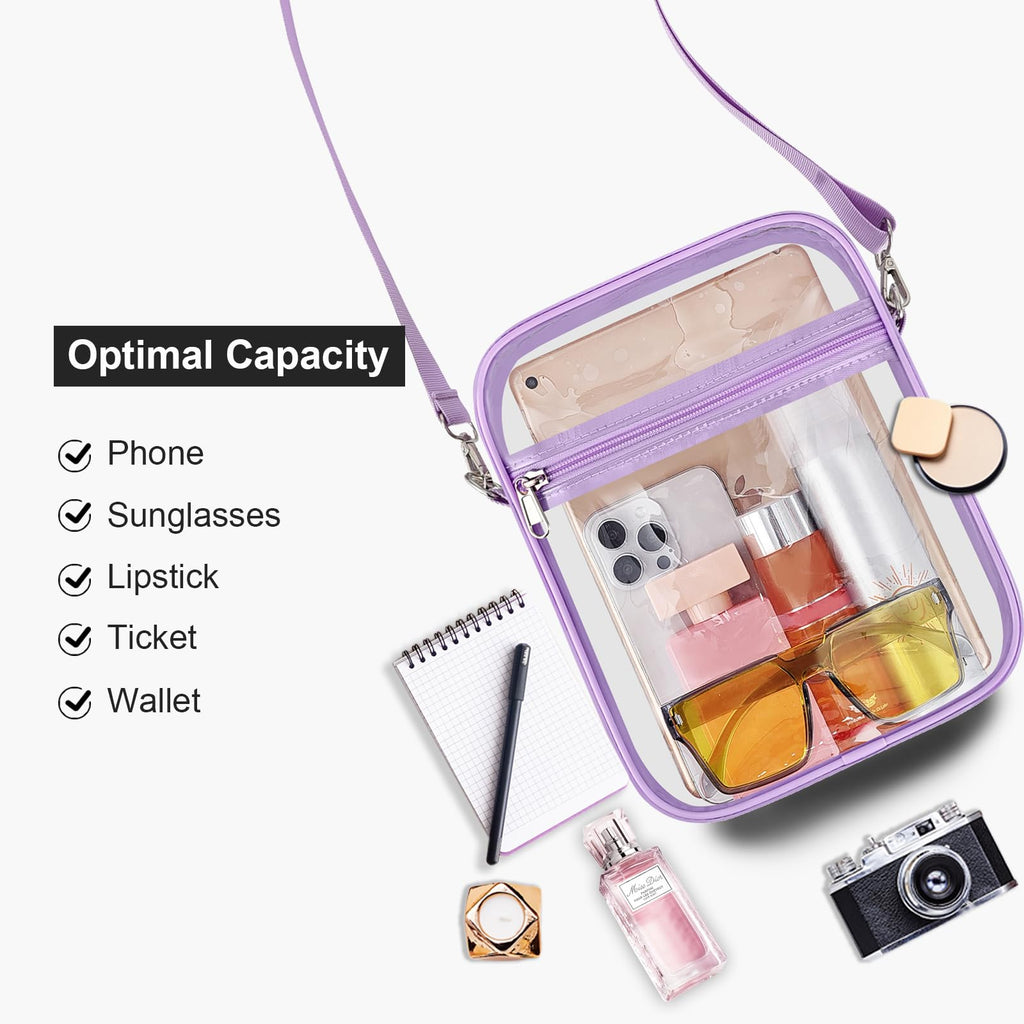 USPECLARE Clear Purse for Stadium Events Transparent Messenger Bag