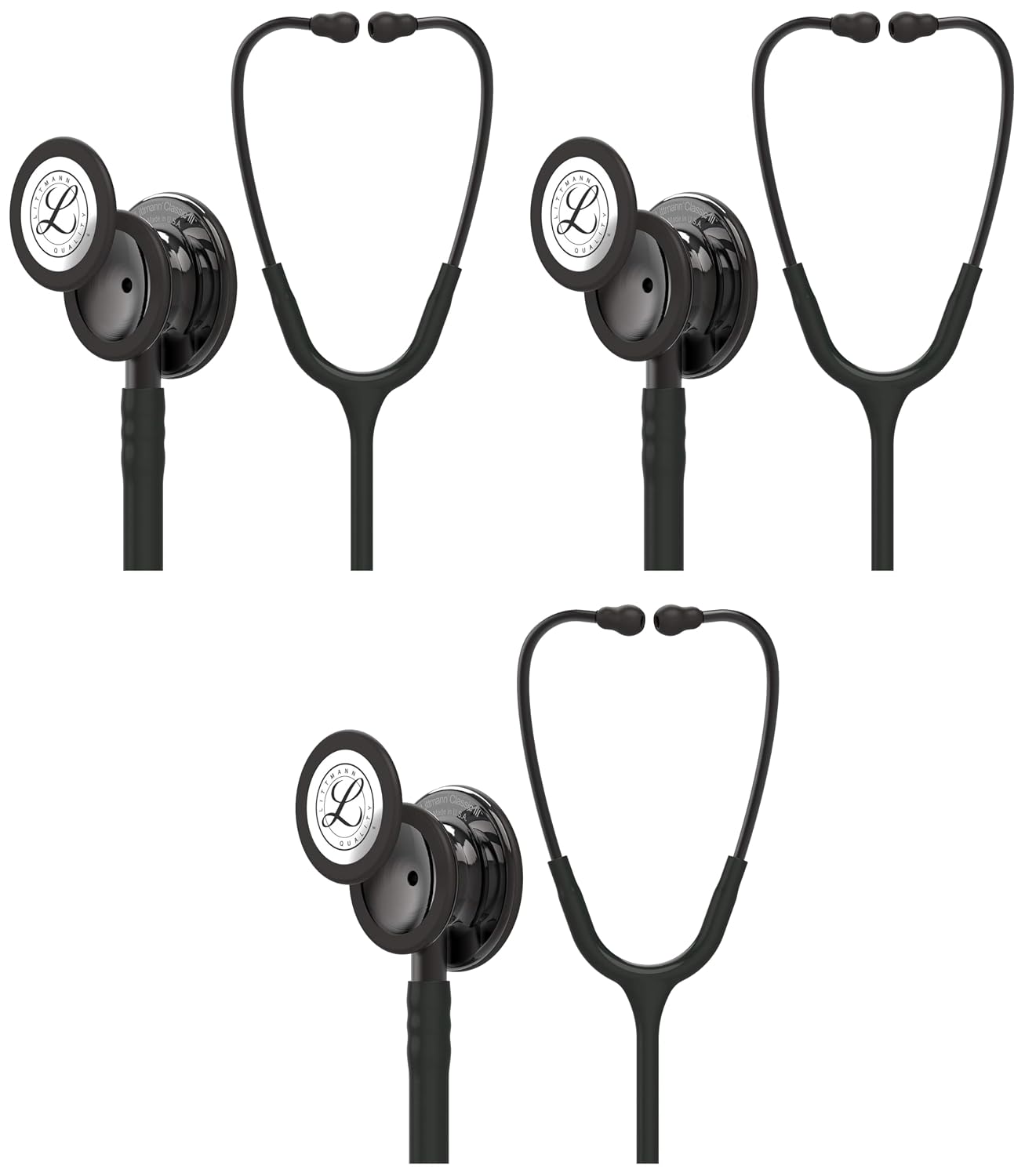 3M Littmann Classic III Monitoring Stethoscope, 5803, More Than 2X as Loud, Weighs Less, Stainless Steel Black-Finish Chestpiece, 27" Black Tube, Stem and Headset