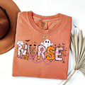 Comfort Colors "Spooky Nurse" Halloween Shirt – Cute Nursing Tee, Gift for Nurse, Soft Cotton Graphic Top for Women