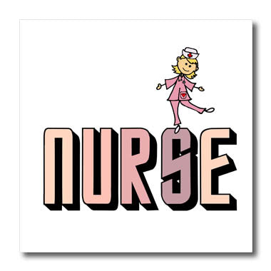 3dRose Cute Funny Dancing Nurse Colorful Nurse Text Nursing... - Iron on Heat Transfers (ht-382032)