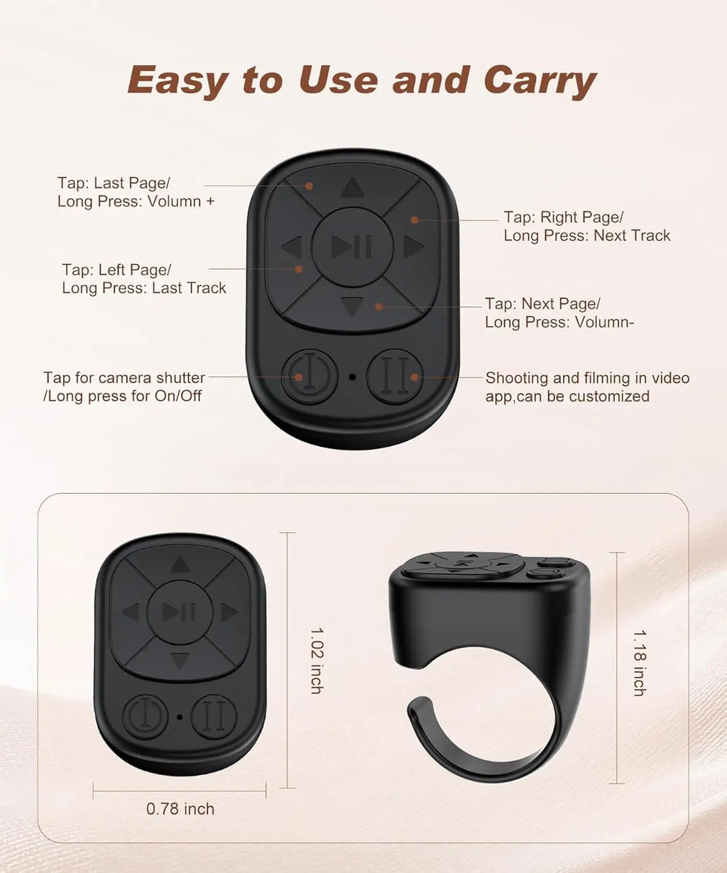 TikTok Scrolling Ring Bluetooth Remote for iPhone & Android