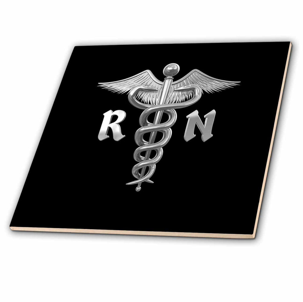 3dRose Registered Nurse Caduceus or Heralds Staff for Any Nurse. - Tiles (ct_352299)