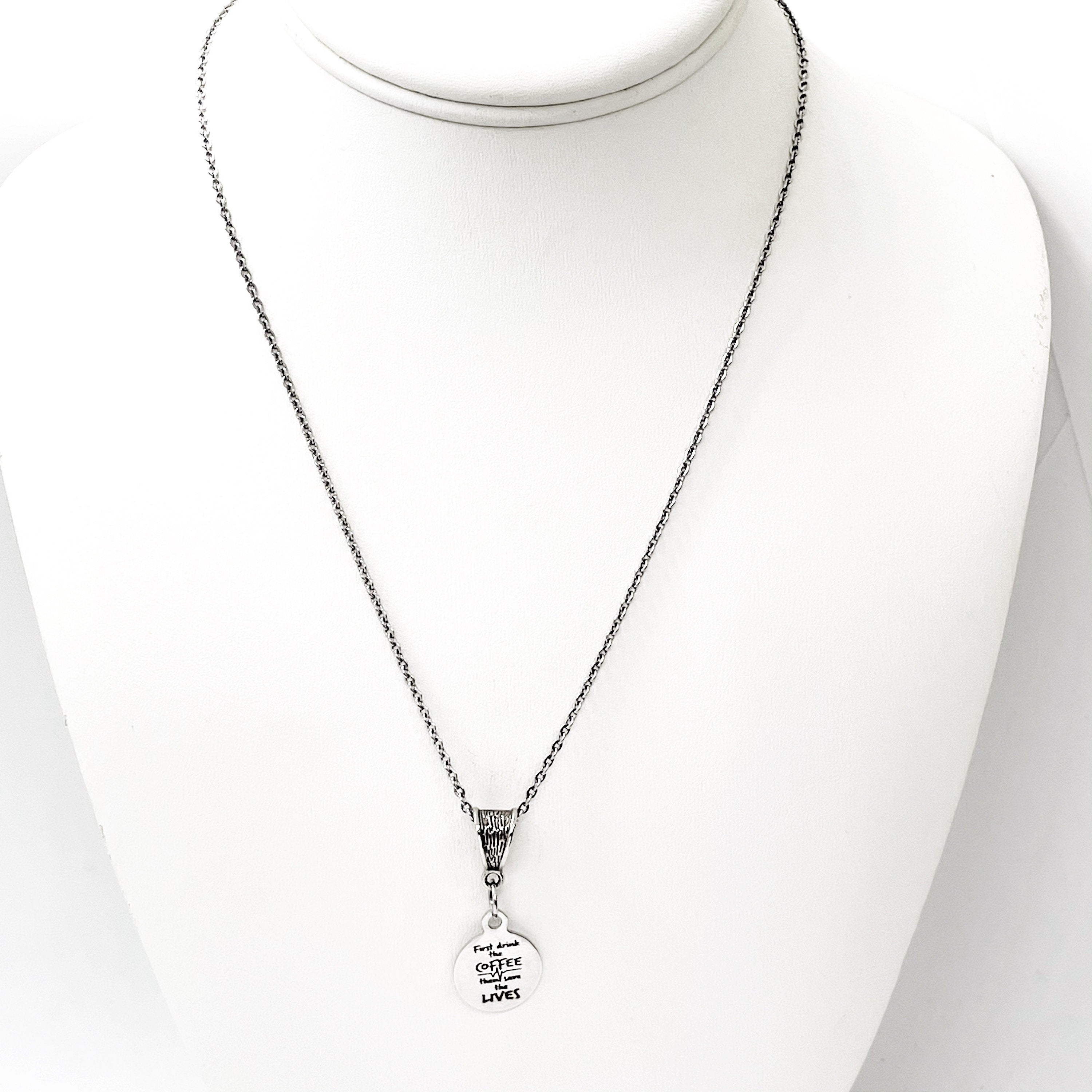 Frontline Worker, First Drink the Coffee Then Save The Lives Necklace, Nurse Gift, Doctor Gift, Life Saver Gift, Nurse Graduation Gift
